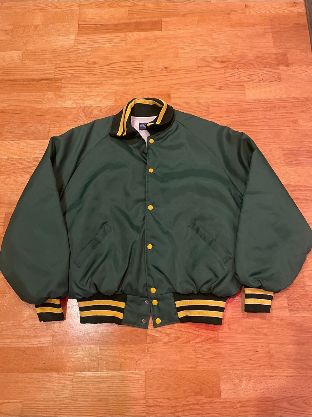 Holloway Dark Green Bomber Jacket with Yellow Trim
